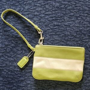 Coach Lime Green and Cream Wristlet